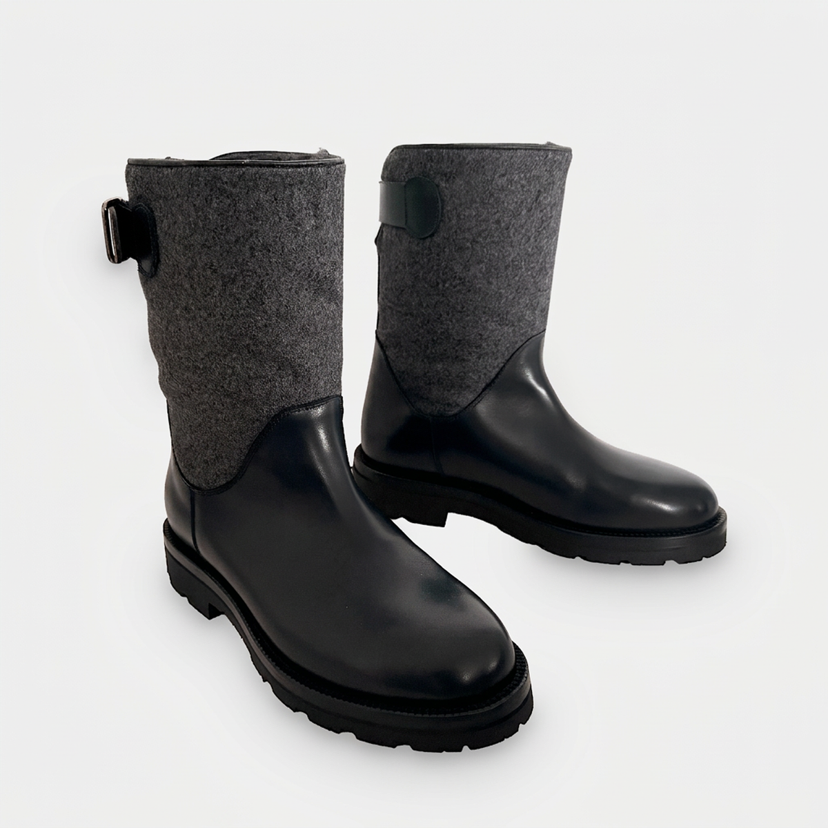 Winterstiefel Xaver schwarz, Paar schräg von vorn