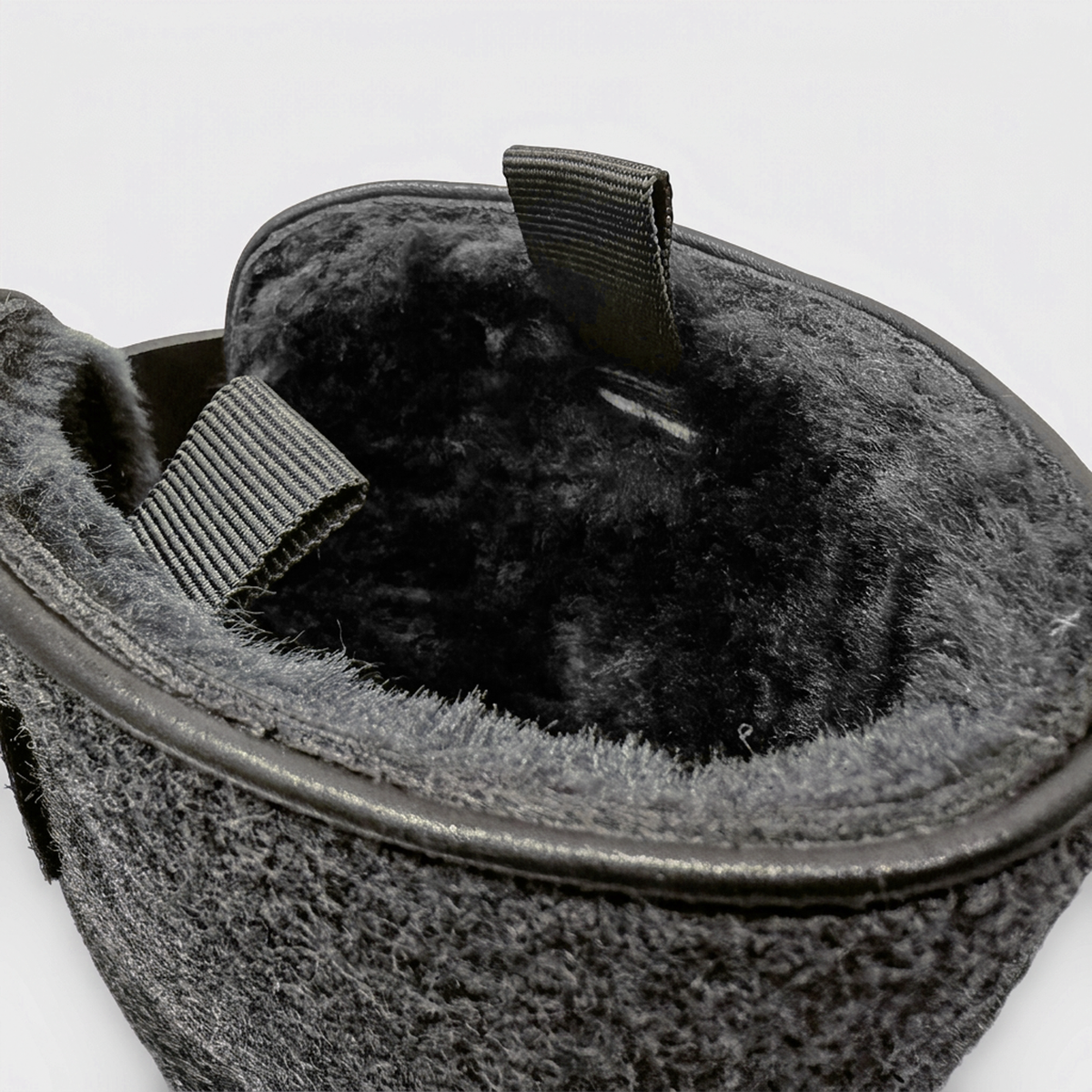 Winterstiefel Xaver schwarz, Detail Lammfellfutter